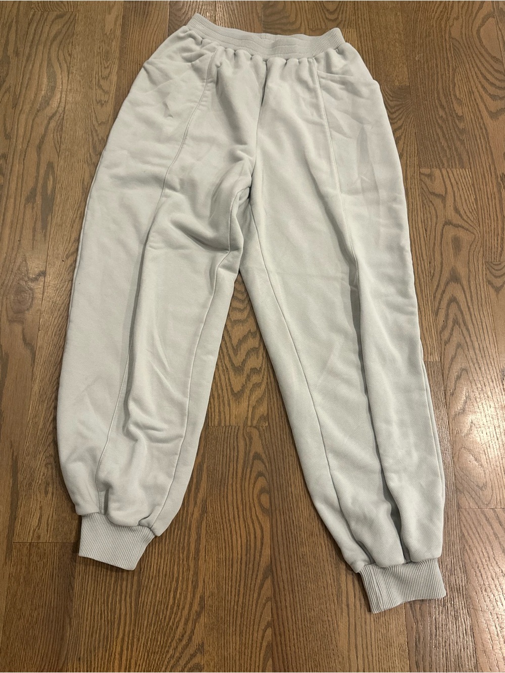 Women Small Cozy Cream Fleece Jogger Pants